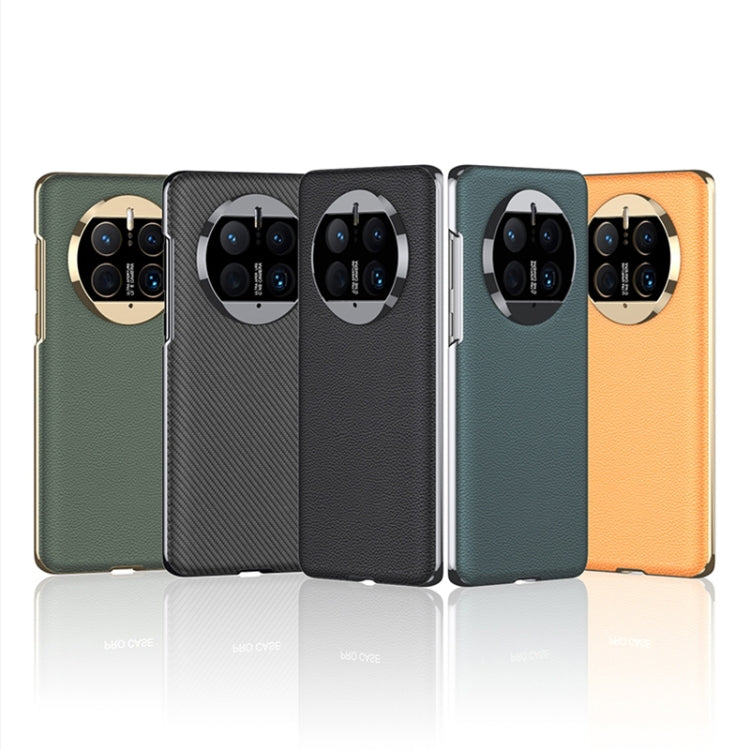 For Huawei Mate 40 GKK Electroplating Leather Surface Phone Case(Carbon Fiber) - Huawei Cases by GKK | Online Shopping South Africa | PMC Jewellery