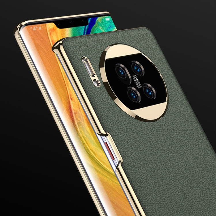 For Huawei Mate 30 5G GKK Electroplating Leather Surface Phone Case(Carbon Fiber) - Huawei Cases by GKK | Online Shopping South Africa | PMC TechLife | Buy Now Pay Later Mobicred
