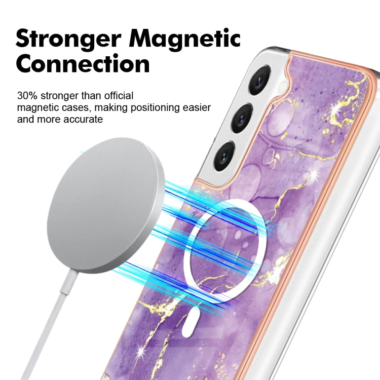 For Samsung Galaxy S23+ 5G Marble Pattern Dual-side IMD Magsafe TPU Phone Case(Purple 002) - Galaxy S23+ 5G Cases by PMC TechLife | Online Shopping South Africa | PMC TechLife