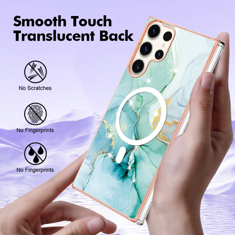 For Samsung Galaxy S23 Ultra 5G Marble Pattern Dual-side IMD Magsafe TPU Phone Case(Green 003) - Galaxy S23 Ultra 5G Cases by PMC TechLife | Online Shopping South Africa | PMC TechLife