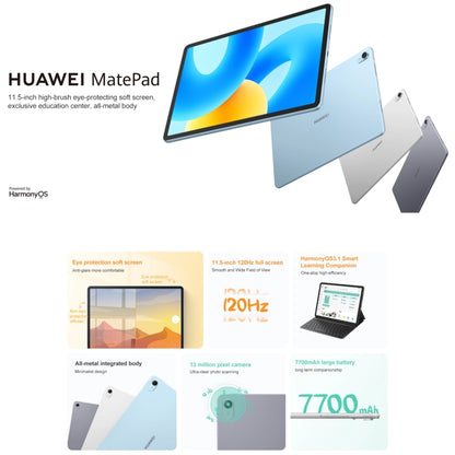 HUAWEI MatePad 11.5 inch 2023 WIFI, 8GB+128GB, HarmonyOS 3.1 Qualcomm Snapdragon 7 Gen 1 Octa Core, Not Support Google Play(Grey) - Huawei by Huawei | Online Shopping South Africa | PMC Jewellery | Buy Now Pay Later Mobicred