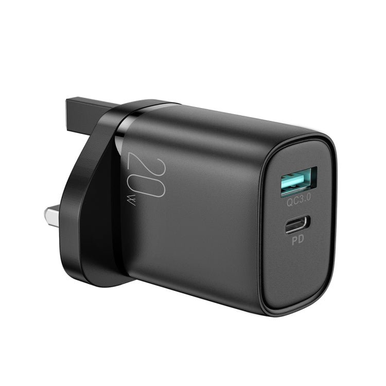 JOYROOM L-QP2011 20W USB+USB-C/Type-C Fast Charger, UK Plug(Black) - USB Charger by JOYROOM | Online Shopping South Africa | PMC Jewellery