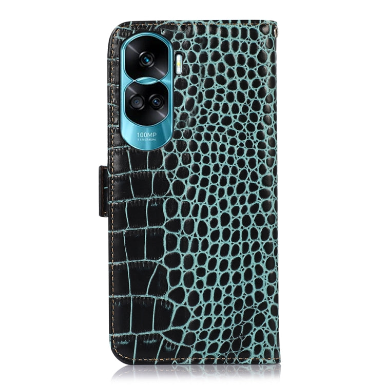 For Honor 90 Lite 5G / X50i Crocodile Top Layer Cowhide Leather Phone Case(Green) - free shipping - PMC TechLife - Order now!
