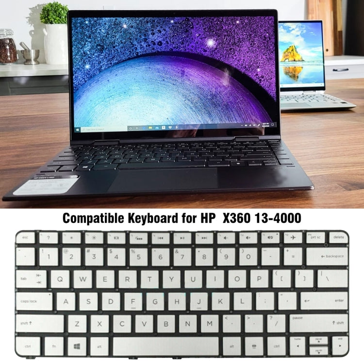 For HP X360 13-4000 US Version Laptop Backlight Keyboard(Silver) - HP Spare Parts by PMC Jewellery | Online Shopping South Africa | PMC Jewellery