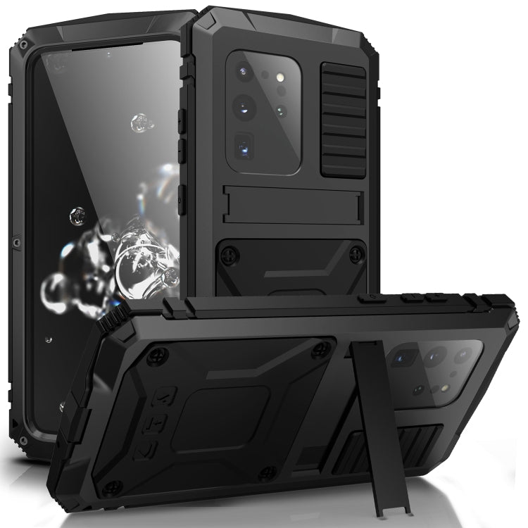 For Samsung Galaxy S20 Ultra R-JUST Waterproof Shockproof Dustproof Metal + Silicone Protective Case(Black) - Galaxy Phone Cases by R-JUST | Online Shopping South Africa | PMC TechLife | Buy Now Pay Later Mobicred
