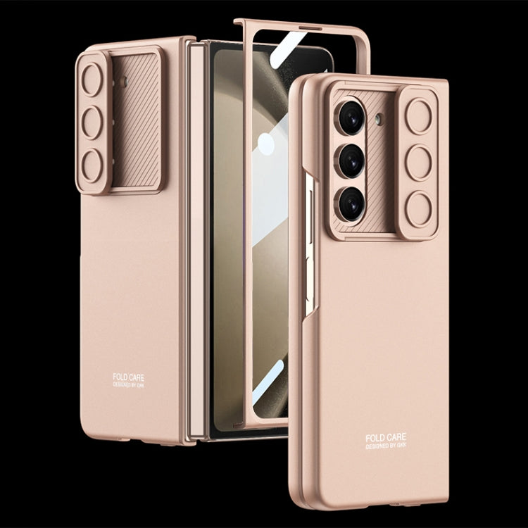 For Samsung Galaxy Z Fold5 GKK Integrated Ultra-thin Sliding Camshield Flip Phone Case(Gold) - Galaxy Z Fold5 Cases by GKK | Online Shopping South Africa | PMC TechLife | Buy Now Pay Later Mobicred