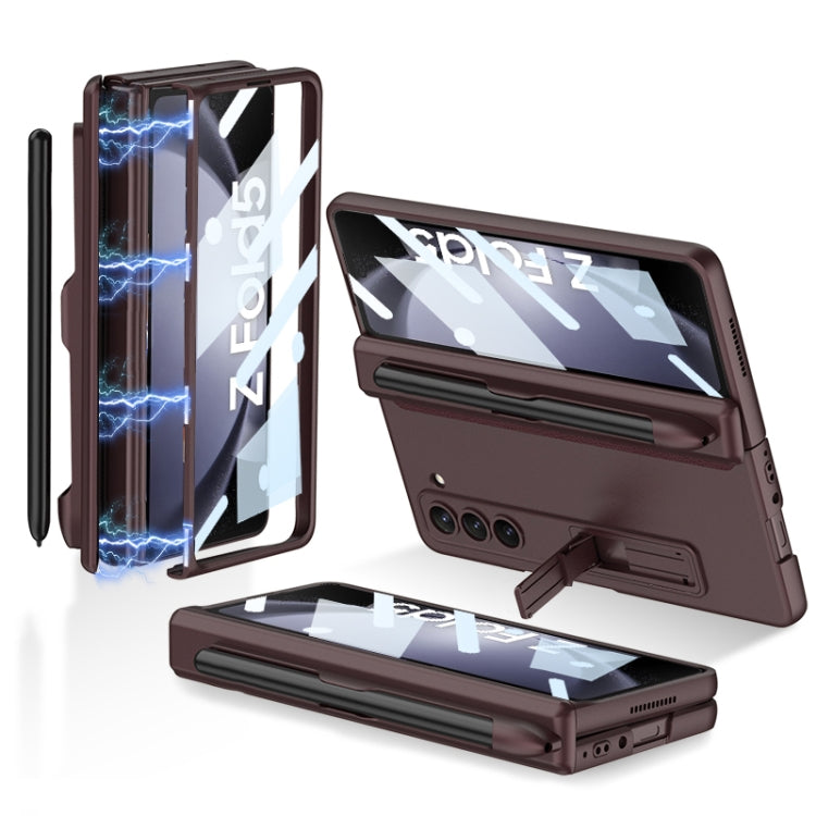 For Samsung Galaxy Z Fold5 GKK Full Coverage Magnetic Fold Hinge Phone Case with Pen Slots(Wine Red) - free shipping - PMC TechLife - Order now!