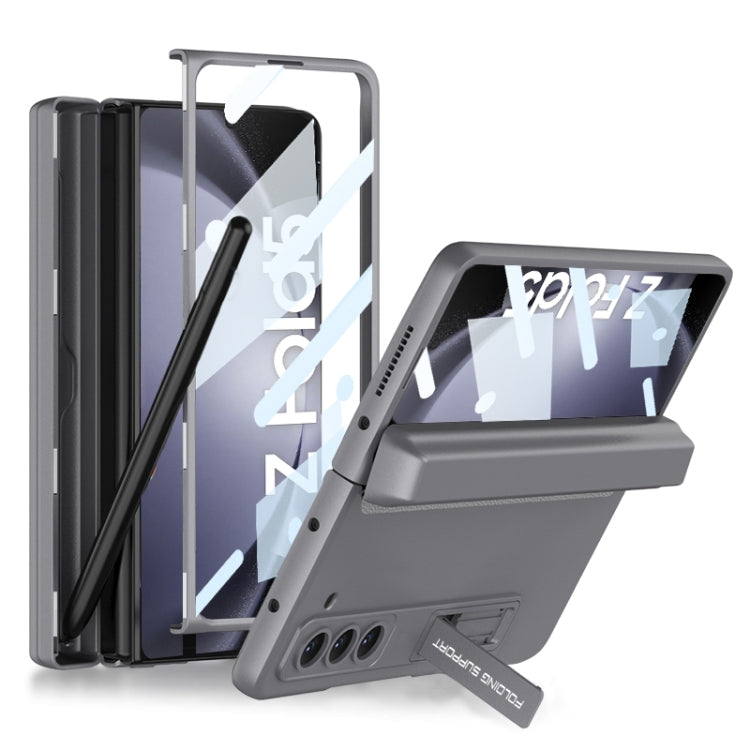 For Samsung Galaxy Z Fold5 GKK Integrated Magnetic Full Coverage Phone Flip Case with Pen Box(Grey) - free shipping - PMC TechLife - Order now!