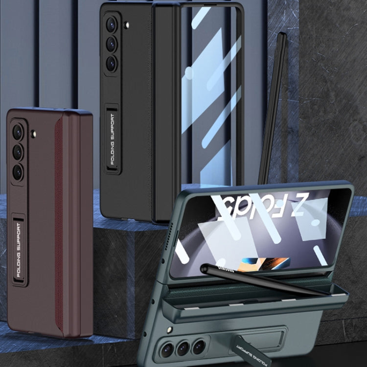 For Samsung Galaxy Z Fold5 GKK Magnetic Full Coverage Phone Flip Case with Pen Box(Wine Red) - Galaxy Z Fold5 Cases by GKK | Online Shopping South Africa | PMC TechLife | Buy Now Pay Later Mobicred