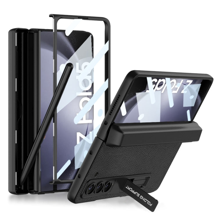 For Samsung Galaxy Z Fold5 GKK Magnetic Flip Plain Leather Phone Case with Pen Box(Black) - free shipping - PMC TechLife - Order now!