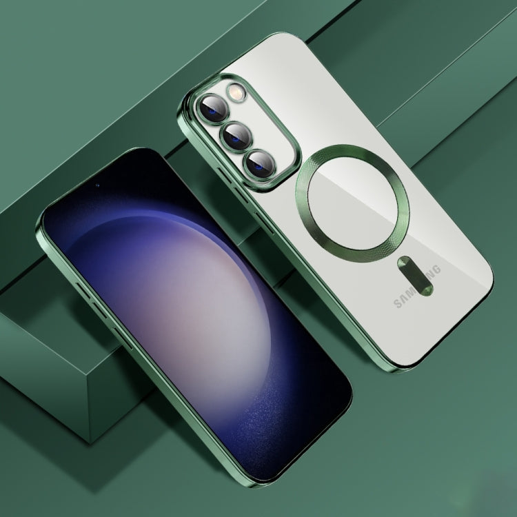 For Samsung Galaxy Note20 Ultra CD Texture Plating TPU MagSafe Phone Case with Lens Film(Dark Green) - free shipping - PMC TechLife - Order now!