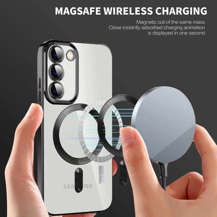For Samsung Galaxy S20 Ultra CD Texture Plating TPU MagSafe Phone Case with Lens Film(Black) - Galaxy Phone Cases by PMC TechLife | Online Shopping South Africa | PMC TechLife | Buy Now Pay Later Mobicred