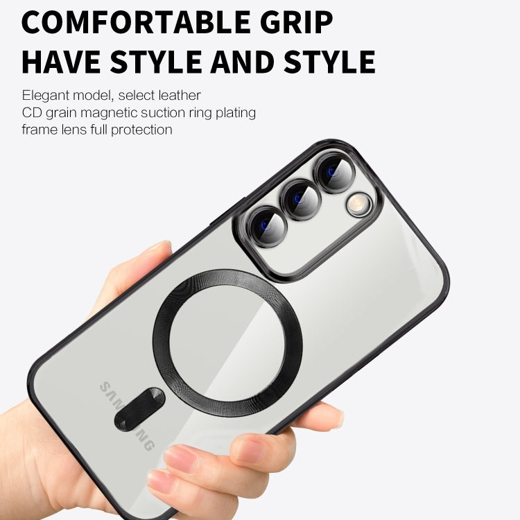 For Samsung Galaxy S20 FE CD Texture Plating TPU MagSafe Phone Case with Lens Film(Dark Green) - Galaxy S20 FE Cases by PMC TechLife | Online Shopping South Africa | PMC TechLife