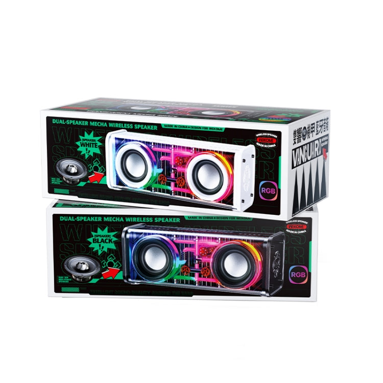 WK D45 10W Dual Speaker Transparent Mecha Bluetooth Speaker(Black) - Desktop Speaker by WK | Online Shopping South Africa | PMC Jewellery