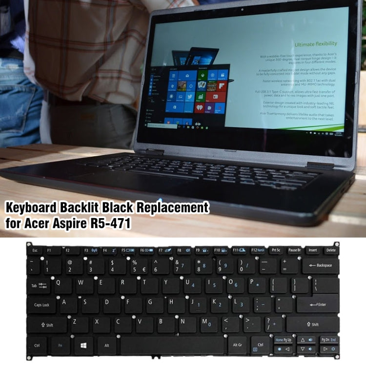 For Acer R5-471 US Version Backlight Laptop Keyboard - Replacement Keyboards by PMC TechLife | Online Shopping South Africa | PMC TechLife | Buy Now Pay Later Mobicred