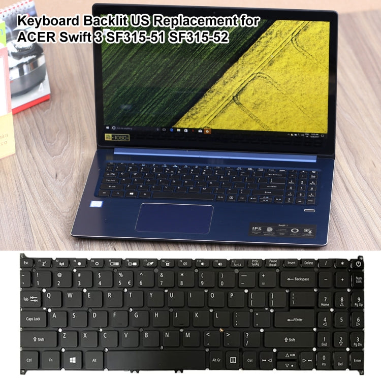 For Acer Swift 3 SF315-51 US Version Backlight Laptop Keyboard - Replacement Keyboards by PMC TechLife | Online Shopping South Africa | PMC TechLife | Buy Now Pay Later Mobicred