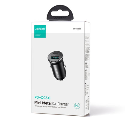JOYROOM JR-CCN05 30W PD+QC3.0 Mini Metal Car Charger(Black) - Car Charger by JOYROOM | Online Shopping South Africa | PMC Jewellery