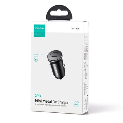 JOYROOM JR-CCN06 30W Dual PD Type-C Mini Metal Car Charger(Black) - Car Charger by JOYROOM | Online Shopping South Africa | PMC Jewellery