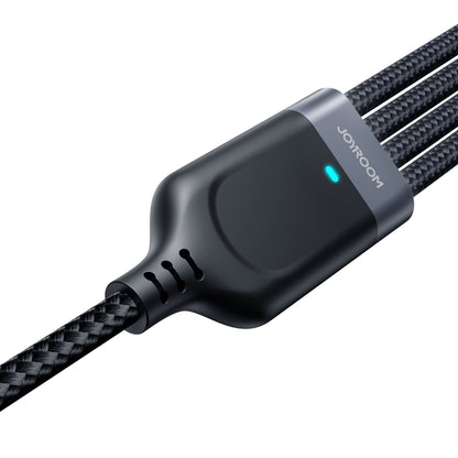 JOYROOM A18 3.5A USB to 8 Pin+Dual USB-C/Type-C+Micro USB 4 in 1 Data Cable, Length: 1.2m(Black) - Multifunction Cable by JOYROOM | Online Shopping South Africa | PMC Jewellery