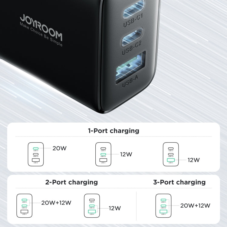 JOYRO0M JR-TCF10 32W Dual USB-C/Type-C+USB Fast Charger, Plug:US Plug(Black) - USB Charger by JOYROOM | Online Shopping South Africa | PMC Jewellery