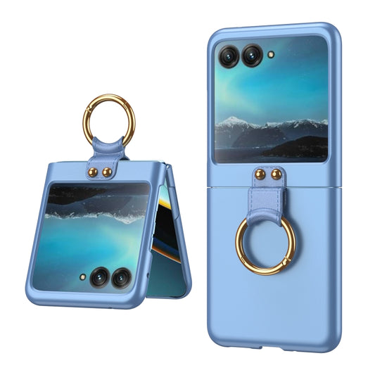 For Motorola Razr 40 Ultra GKK Ultra-thin PC Ring Holder Phone Case(Blue) - Motorola Cases by GKK | Online Shopping South Africa | PMC Jewellery