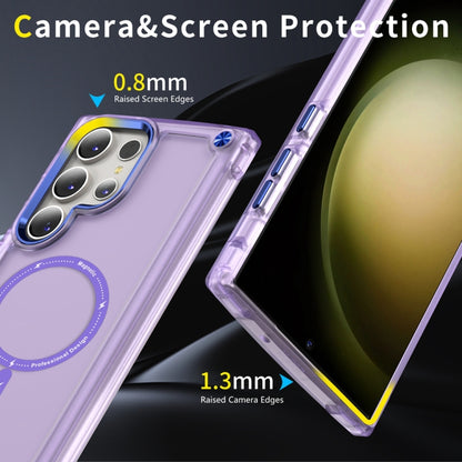 For Samsung Galaxy S23 Ultra 5G Skin Feel TPU + PC MagSafe Magnetic Phone Case(Transparent Purple) - Galaxy S23 Ultra 5G Cases by PMC Jewellery | Online Shopping South Africa | PMC Jewellery