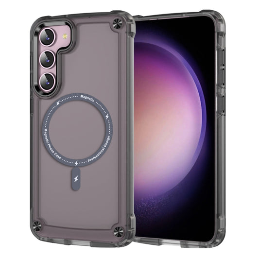 For Samsung Galaxy S23 5G Skin Feel TPU + PC MagSafe Magnetic Phone Case(Transparent Black) - Galaxy S23 5G Cases by PMC Jewellery | Online Shopping South Africa | PMC Jewellery