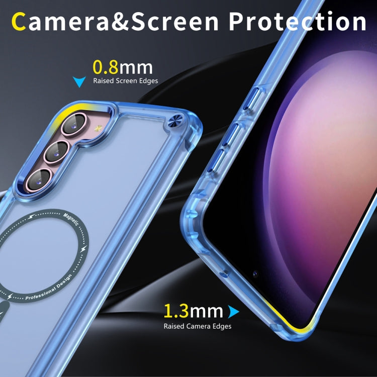 For Samsung Galaxy S22+ 5G Skin Feel TPU + PC MagSafe Magnetic Phone Case(Transparent Blue) - Galaxy S22+ 5G Cases by PMC Jewellery | Online Shopping South Africa | PMC Jewellery | Buy Now Pay Later Mobicred