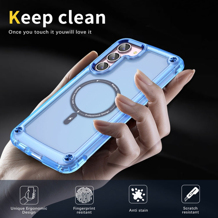 For Samsung Galaxy S22+ 5G Skin Feel TPU + PC MagSafe Magnetic Phone Case(Transparent Blue) - Galaxy S22+ 5G Cases by PMC Jewellery | Online Shopping South Africa | PMC Jewellery | Buy Now Pay Later Mobicred