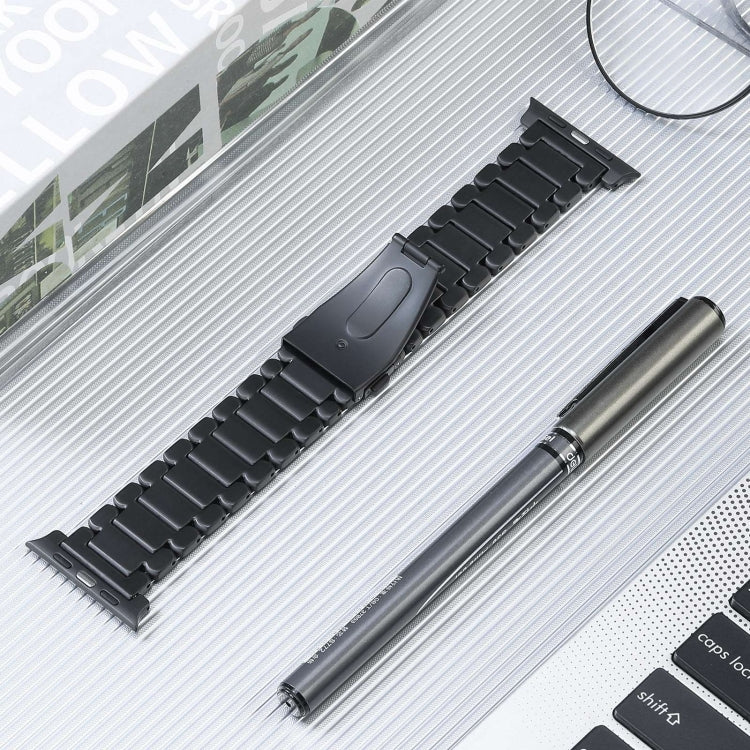 For Apple Watch Series 9 45mm Five Beads Titanium Steel Watch Band(Black) - Watch Bands by PMC TechLife | Online Shopping South Africa | PMC TechLife