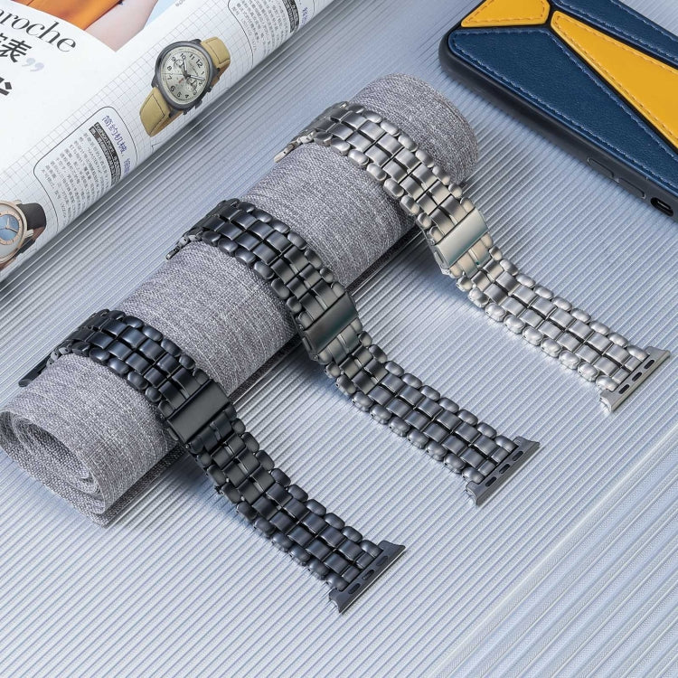 For Apple Watch SE 2023 44mm Five Beads Titanium Steel Watch Band(Silver) - Watch Bands by PMC TechLife | Online Shopping South Africa | PMC TechLife