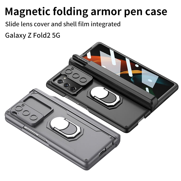 For Samsung Galaxy Z Fold2 GKK Integrated Folding Armored Shell PC Phone Case with Pen Box(Green) - free shipping - PMC TechLife - Order now!