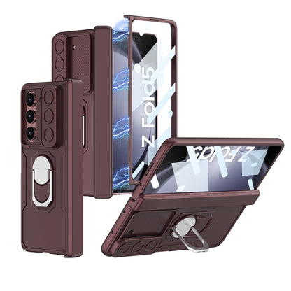 For Samsung Galaxy Z Fold5 GKK Integrated Folding Armored Shell PC Phone Case(Wine Red) - Galaxy Z Fold5 Cases by GKK | Online Shopping South Africa | PMC Jewellery | Buy Now Pay Later Mobicred