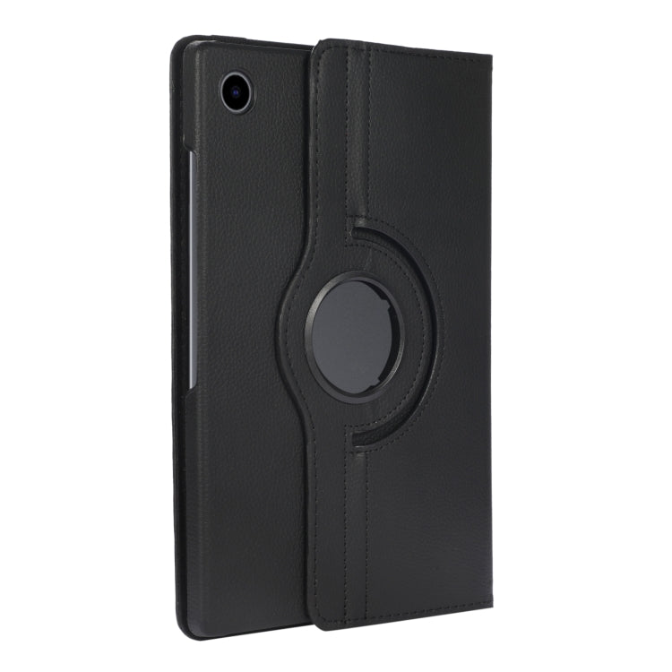 For Samsung Galaxy Tab A9 Litchi Texture 360 Degrees Rotation Holder Leather Tablet Case(Black) - free shipping - PMC TechLife - Order now!