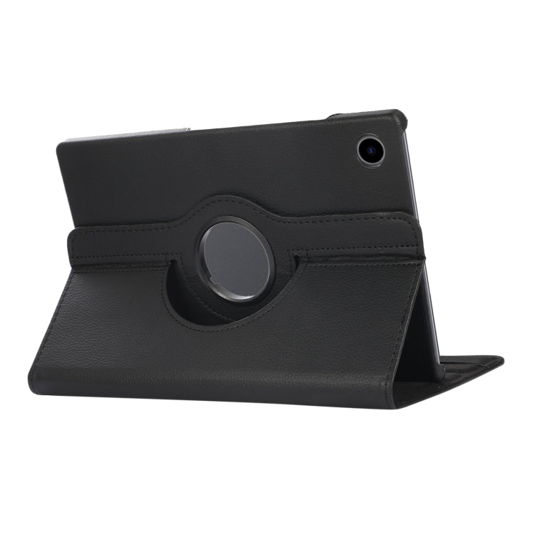 For Samsung Galaxy Tab A9 Litchi Texture 360 Degrees Rotation Holder Leather Tablet Case(Black) - free shipping - PMC TechLife - Order now!
