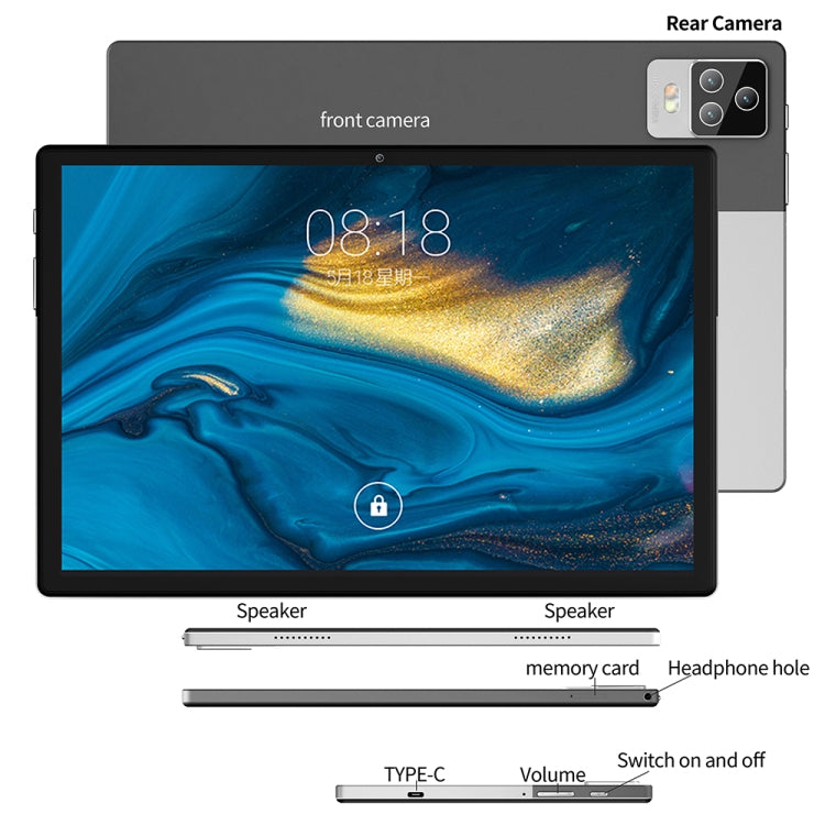 BDF P70 4G LTE Tablet PC 10.1 inch, 8GB+256GB, Android 12 MTK6762 Octa Core, Support Dual SIM, EU Plug(Blue) - BDF by BDF | Online Shopping South Africa | PMC Jewellery