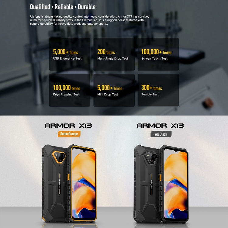 Ulefone Armor X13, 6GB+64GB, IP68/IP69K Rugged Phone, 6.52 inch Android 13 MediaTek Helio G36 Octa Core, Network: 4G, NFC, OTG(All Black) - Ulefone by Ulefone | Online Shopping South Africa | PMC Jewellery | Buy Now Pay Later Mobicred