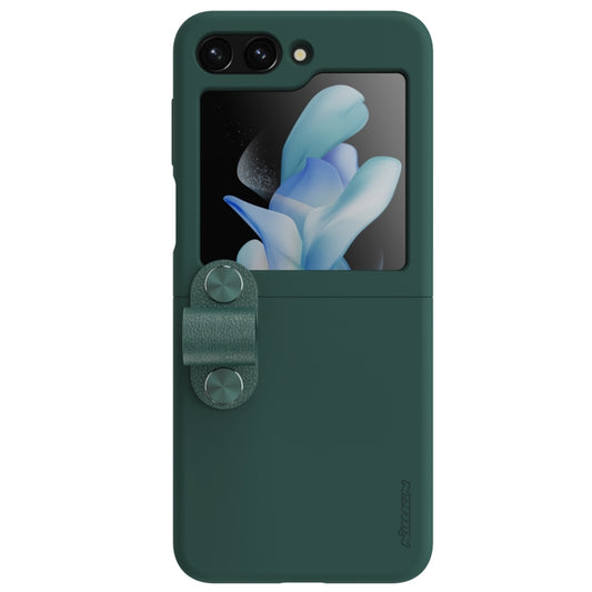 For Samsung Galaxy Z Flip5 NILLKIN Skin Feel Liquid Silicone Phone Case With Finger Strap(Green) - Galaxy Z Flip5 Cases by NILLKIN | Online Shopping South Africa | PMC Jewellery