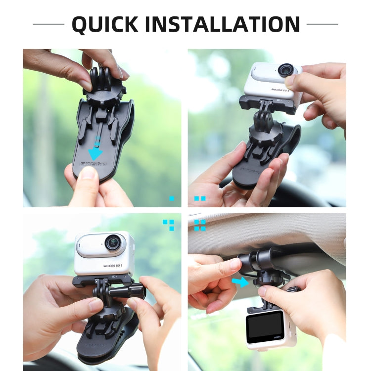 Sunnylife ZJ585 Sun Visor Camera Mount Quick Release Holder 360 Degree Rotating Vlog Bracket(Black) - Case & Bags by Sunnylife | Online Shopping South Africa | PMC Jewellery