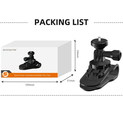 Sunnylife ZJ585 Sun Visor Camera Mount Quick Release Holder 360 Degree Rotating Vlog Bracket(Black) - Case & Bags by Sunnylife | Online Shopping South Africa | PMC Jewellery | Buy Now Pay Later Mobicred