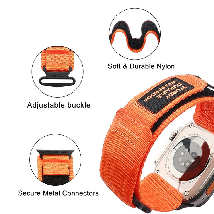 For Apple Watch Series 9 45mm AW Nylon Two-Section Watch Band(Orange) - free shipping - PMC TechLife - Order now!