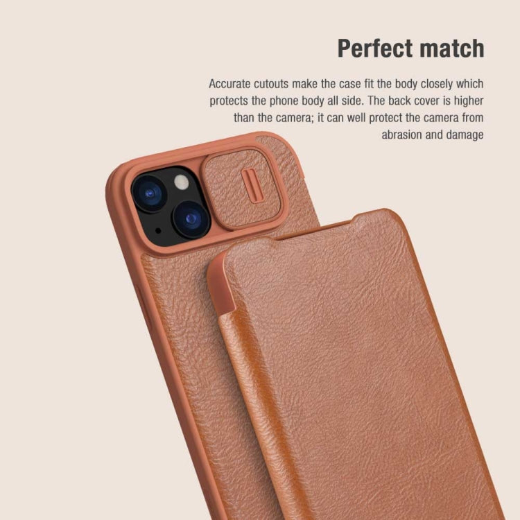 For iPhone 15 Plus NILLKIN QIN Series Pro Sliding Camera Cover Design Leather Phone Case(Red) - iPhone 15 Plus Cases by NILLKIN | Online Shopping South Africa | PMC TechLife | Buy Now Pay Later Mobicred