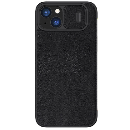 For iPhone 15 Plus NILLKIN QIN Series Pro Sliding Camera Cover Design Leather Phone Case(Black) - iPhone 15 Plus Cases by NILLKIN | Online Shopping South Africa | PMC Jewellery