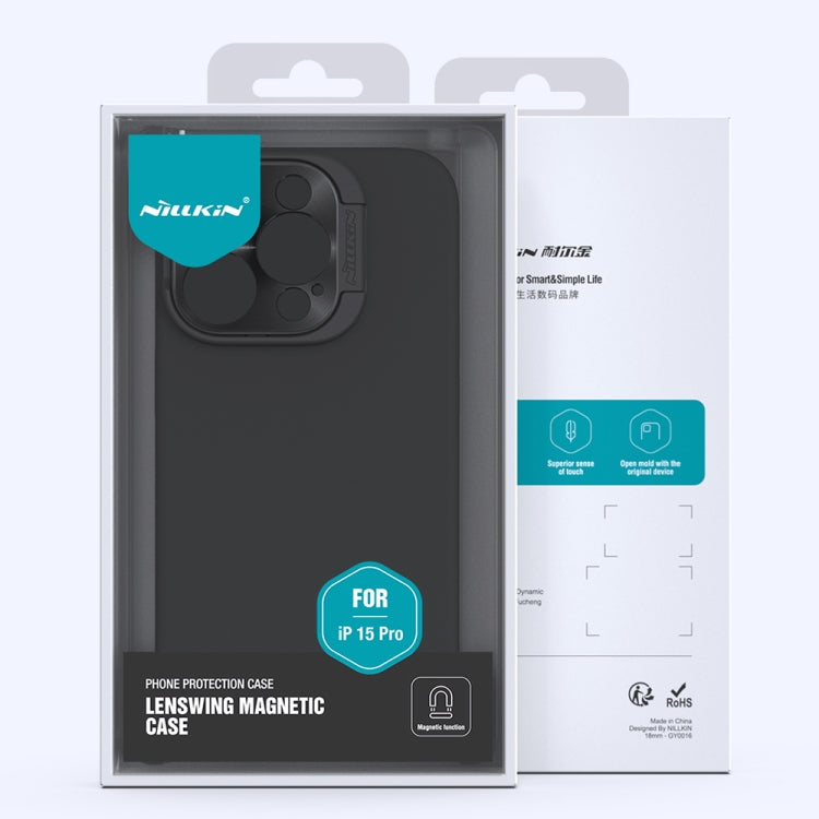 For iPhone 15 Pro NILLKIN Lens Wing Magsafe Magnetic Phone Case(Purple) - iPhone 15 Pro Cases by NILLKIN | Online Shopping South Africa | PMC TechLife | Buy Now Pay Later Mobicred