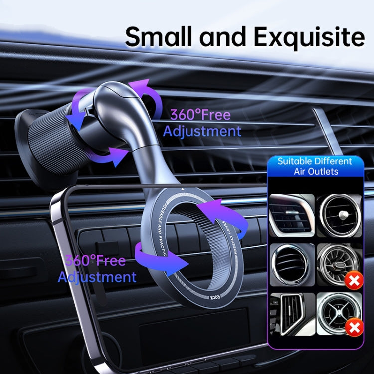 ROCK RPH1000 Car Air Vent Rotating Magnetic Ring Phone Mount(Black) - Car Holders by ROCK | Online Shopping South Africa | PMC Jewellery