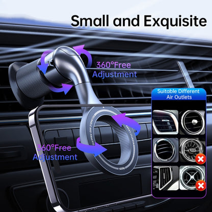 ROCK RPH1000 Car Air Vent Rotating Magnetic Ring Phone Mount(Black) - Car Holders by ROCK | Online Shopping South Africa | PMC Jewellery