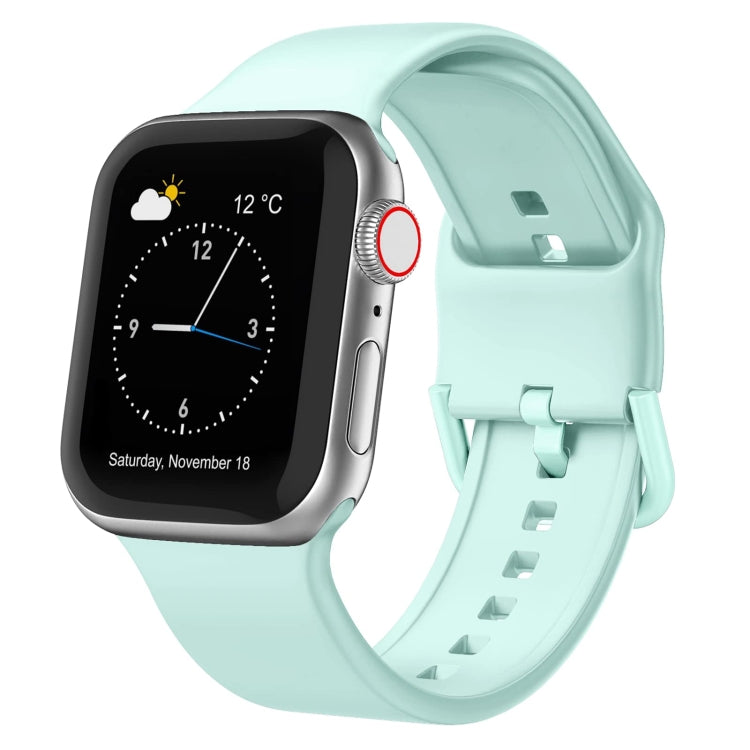 For Apple Watch 8 41mm Pin Buckle Silicone Watch Band(Mint Green) - Watch Bands by PMC TechLife | Online Shopping South Africa | PMC TechLife