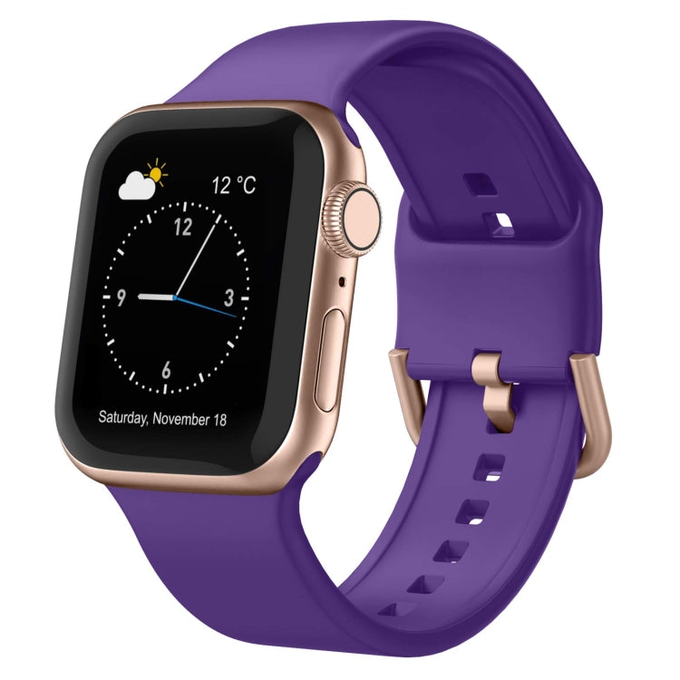 For Apple Watch 8 45mm Pin Buckle Silicone Watch Band(Purple) - Watch Bands by PMC TechLife | Online Shopping South Africa | PMC TechLife