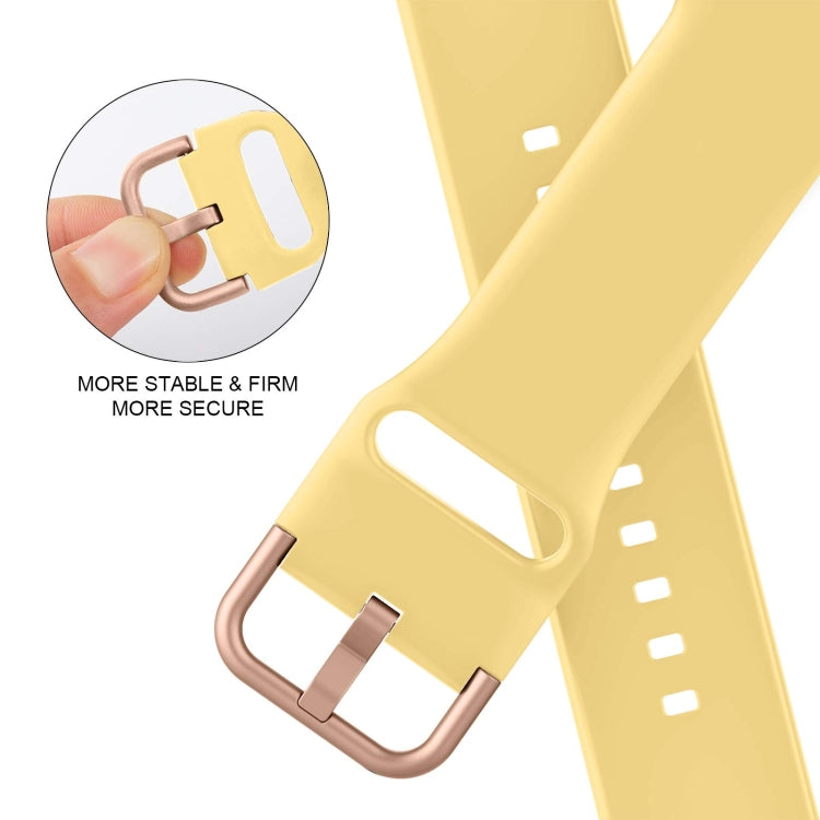 For Apple Watch 8 45mm Pin Buckle Silicone Watch Band(Yellow) - Watch Bands by PMC TechLife | Online Shopping South Africa | PMC TechLife
