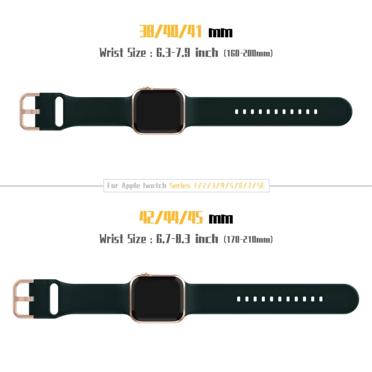 For Apple Watch 8 45mm Pin Buckle Silicone Watch Band(Dark Green) - Watch Bands by PMC TechLife | Online Shopping South Africa | PMC TechLife